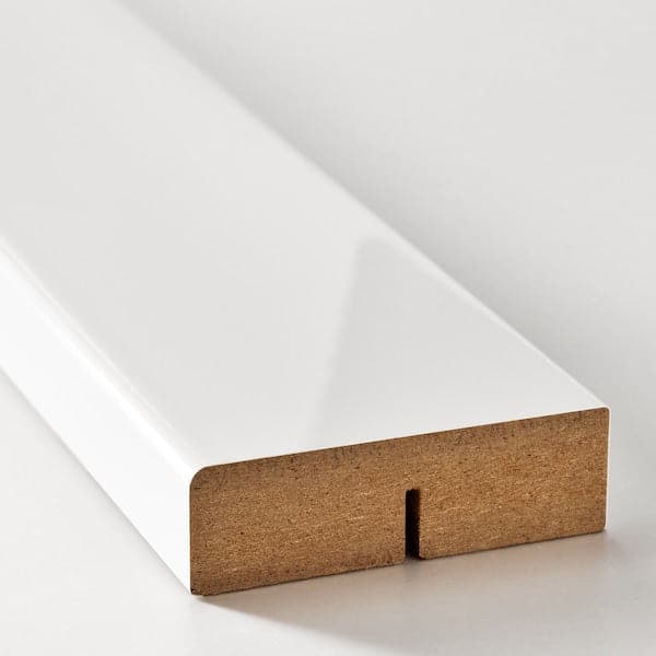 Ikea FÖRBÄTTRA - Rounded deco strip/moulding, high-gloss white, 221 cm