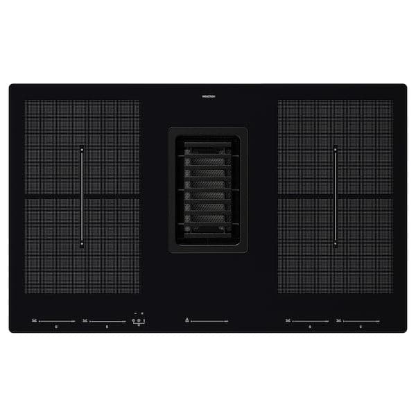 FÖRDELAKTIG Induction hob/integ hood - black 83 cm - best price from Maltashopper.com 50449403
