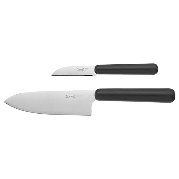 FÖRDUBBLA - 2-piece knife set, grey - best price from Maltashopper.com 00436790