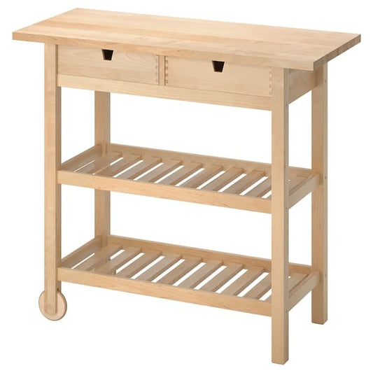 Ikea FÖRHÖJA - Kitchen trolley, birch, 100x43 cm