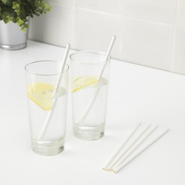 FÖRNYANDE - Drinking straw, paper/white