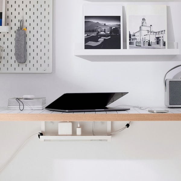 FÖRSÄSONG - Cable management tray, white, 38 cm