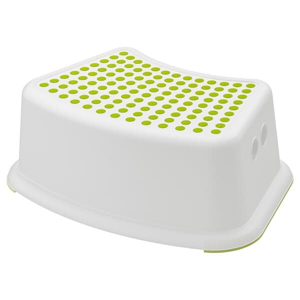 FÖRSIKTIG - Children's stool, white/green