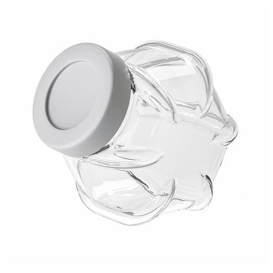 Ikea FÖRVAR - Jar with lid, glass/aluminium-colour, 1.8 l
