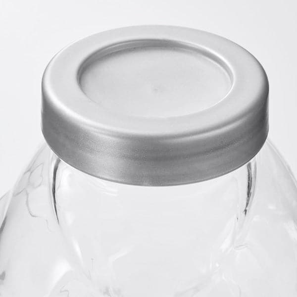 FÖRVAR - Jar with lid, glass/aluminium-colour, 1.8 l - best price from Maltashopper.com 00030262