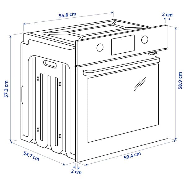 FORNEBY - Thermoventilated oven/direct steamer, IKEA 500 black , - best price from Maltashopper.com 60556888