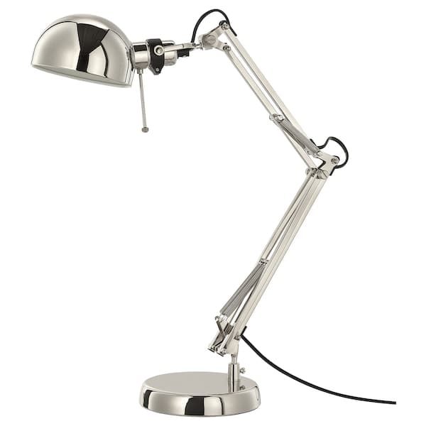 FORSÅ Working lamp - nickel-plated ,