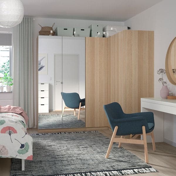 FORSAND - Door with hinges, white stained oak effect, 50x195 cm - best price from Maltashopper.com 49284304