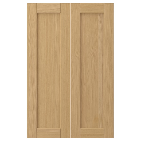 FORSBACKA - 2-p door f corner base cabinet set, oak, 25x80 cm - best price from Maltashopper.com 50565242