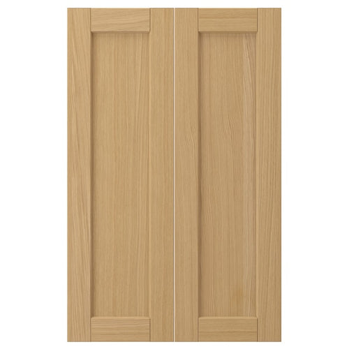 FORSBACKA - 2-p door f corner base cabinet set, oak, 25x80 cm