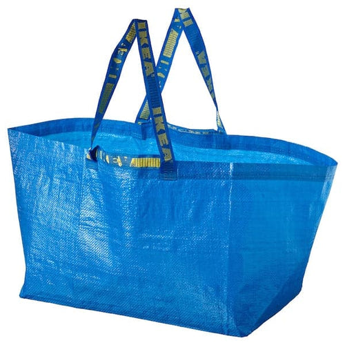 FRAKTA - Carrier bag, large, blue, 55x37x35 cm/71 l