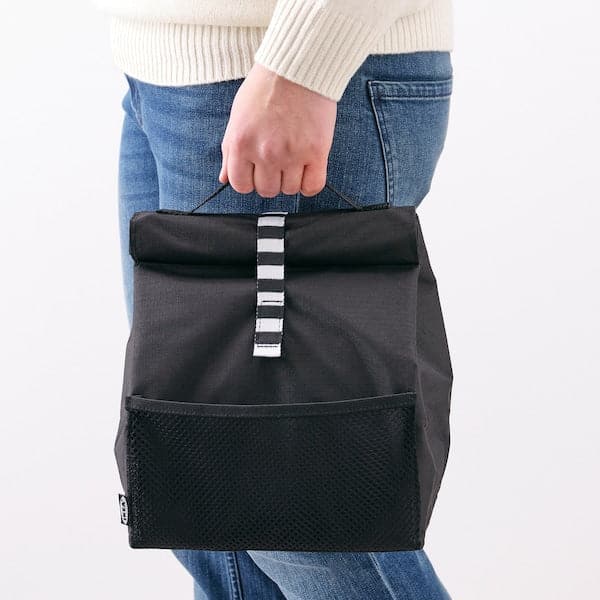 FRAMTUNG - Lunch bag, black, 22x17x35 cm - best price from Maltashopper.com 40498922