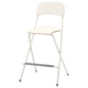 FRANKLIN bar stool with backrest, foldable, counter height white/white, 63 cm