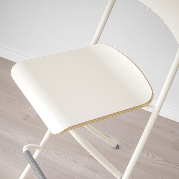 FRANKLIN - Bar stool with backrest, foldable, white/white, 63 cm - Premium Chairs from Ikea - Just €51.99! Shop now at Maltashopper.com