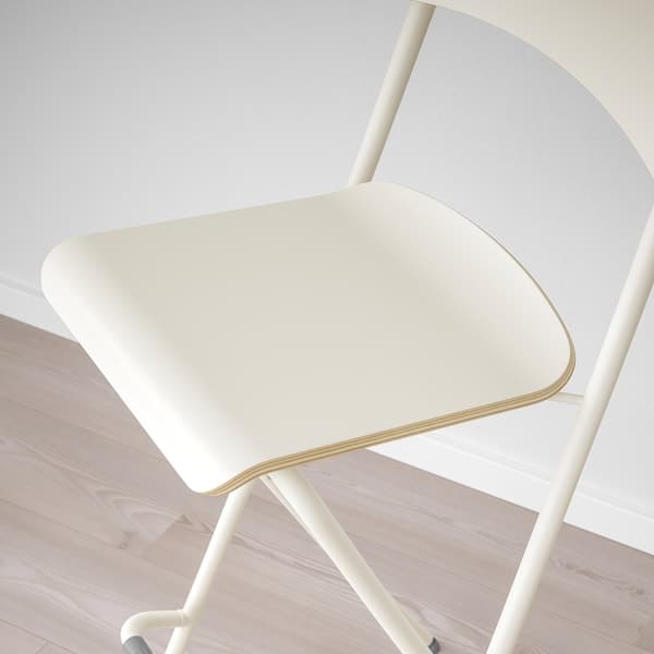 Ikea FRANKLIN - Bar stool with backrest, foldable, white/white, 74 cm