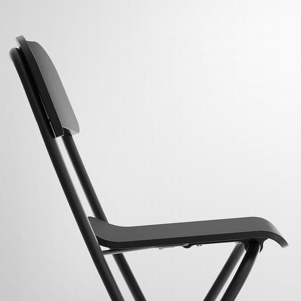Ikea FRANKLIN - Bar stool with backrest, foldable, black/black, 63 cm
