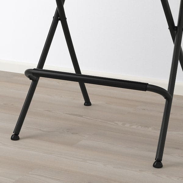 FRANKLIN - Bar stool with backrest, foldable, black/black, 63 cm - best price from Maltashopper.com 50406465