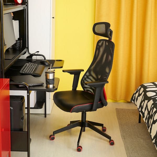 Ikea FREDDE / MATCHSPEL Gaming Desk and Chair - Black ,