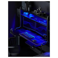 FREDDE - Gaming desk, black, 140/185x74x146 cm - best price from Maltashopper.com 50219044