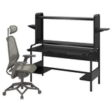 FREDDE / STYRSPEL gaming desk and chair, black/grey