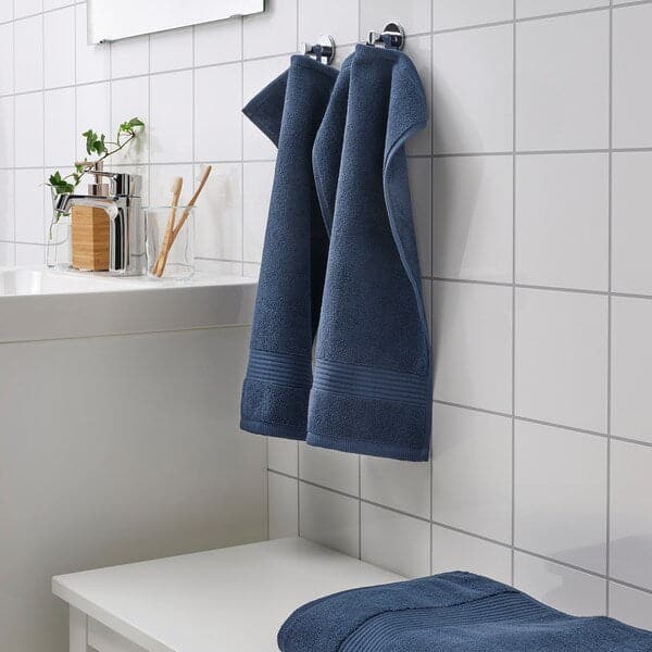 FREDRIKSJÖN Guest towel - dark blue 30x50 cm , - best price from Maltashopper.com 00496675