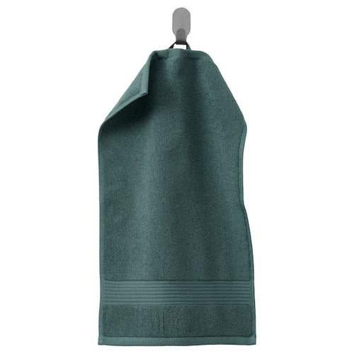 FREDRIKSJÖN - Guest towel, grey-turquoise,30x50 cm
