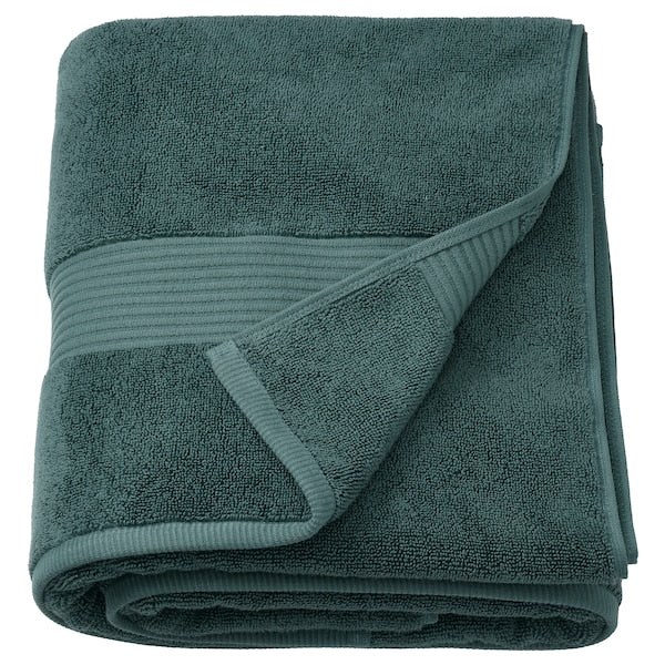 FREDRIKSJÖN - Bath towel, grey-turquoise,100x150 cm