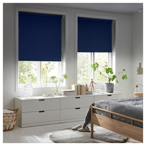 Ikea FRIDANS - Block-out roller blind, blue, 100x195 cm