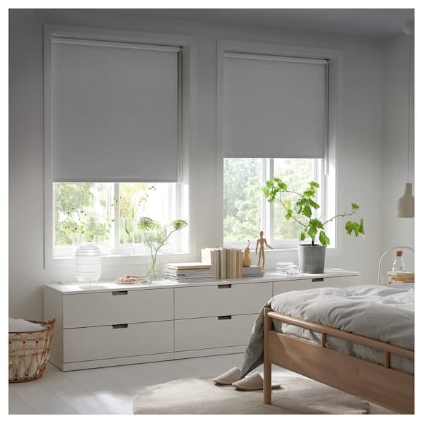 FRIDANS - Block-out roller blind, grey, 140x195 cm - best price from Maltashopper.com 10396920