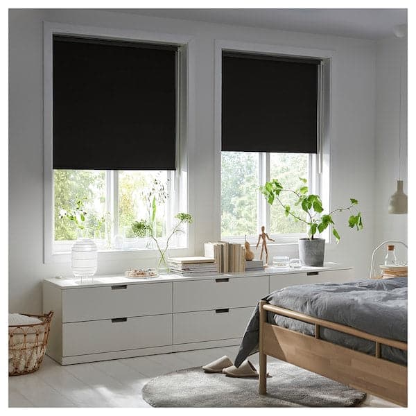 FRIDANS Blackout roller blind - black 60x195 cm , - best price from Maltashopper.com 00396987