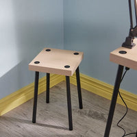 FRIDNÄS - Nesting tables with stools set of 4, black/birch effect - best price from Maltashopper.com 70504276