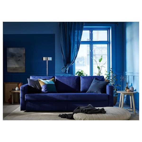 FRIHETEN 3-seater sofa bed - Blue Skiftebo , - best price from Maltashopper.com 60431563
