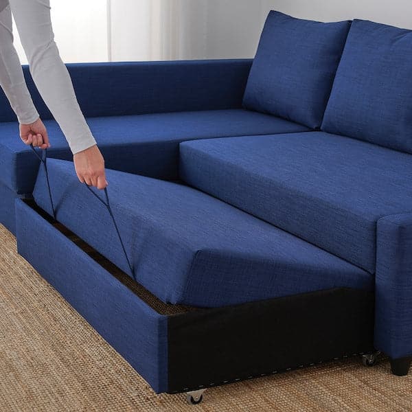 FRIHETEN Angular bed/container sofa - Blue Skiftebo , - best price from Maltashopper.com 49297561