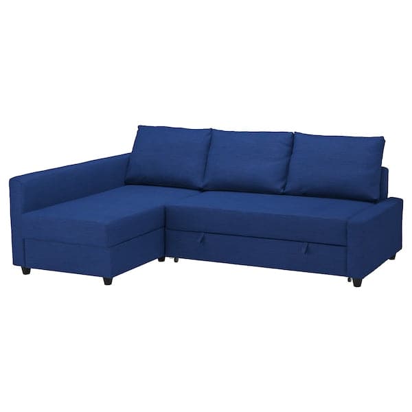 FRIHETEN Angular bed/container sofa - Blue Skiftebo ,