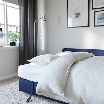 FRIHETEN Angular bed/container sofa - Blue Skiftebo , - best price from Maltashopper.com 49297561