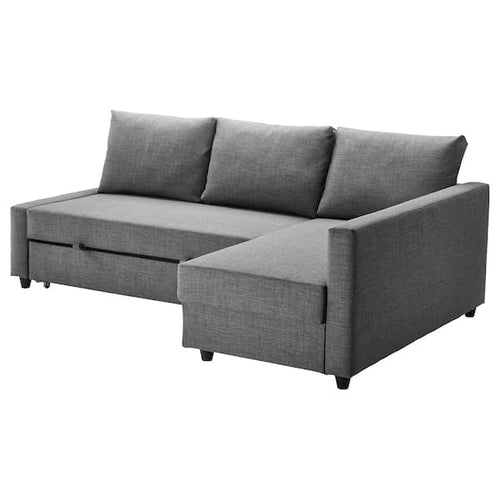 FRIHETEN Angular bed/container sofa - Dark grey Skiftebo ,