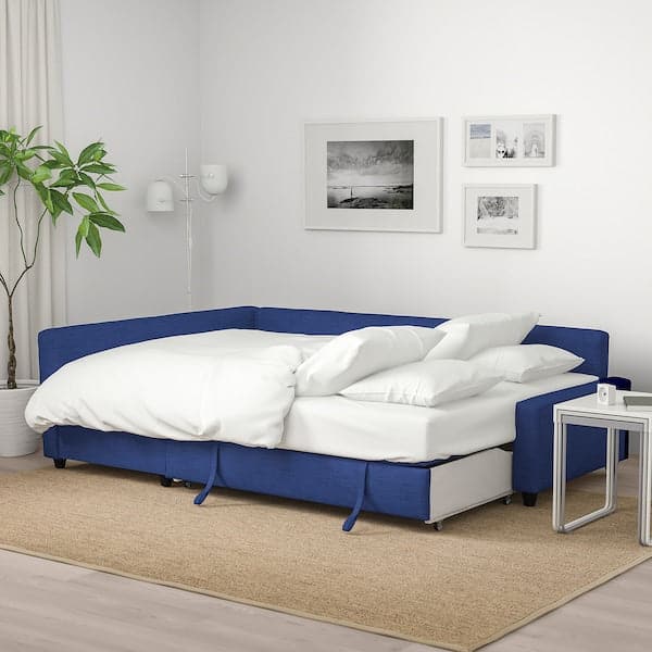 FRIHETEN / KLAGSHAMN Corner sofa bed / container, Skiftebo blue , - best price from Maltashopper.com 49444326