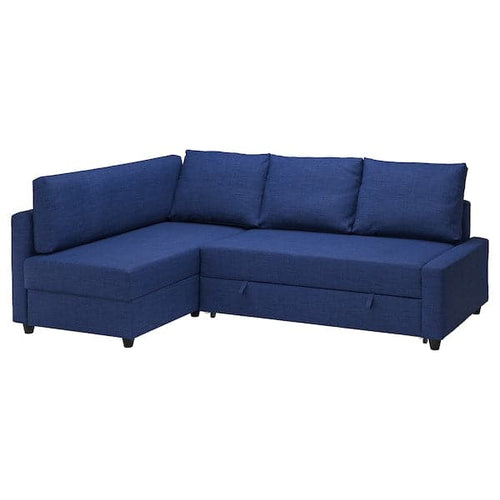 FRIHETEN / KLAGSHAMN Corner sofa bed / container, Skiftebo blue ,