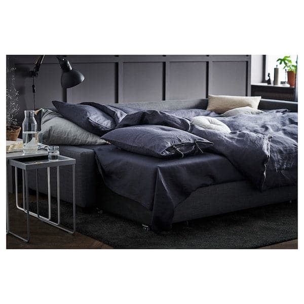 FRIHETEN / KLAGSHAMN Corner sofa bed / container, Skiftebo dark gray , - best price from Maltashopper.com 69444330