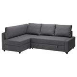 FRIHETEN / KLAGSHAMN corner sofa-bed with storage, Skiftebo dark grey, 230 cm