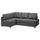 FRIHETEN / KLAGSHAMN Corner sofa bed / container, Skiftebo dark gray ,