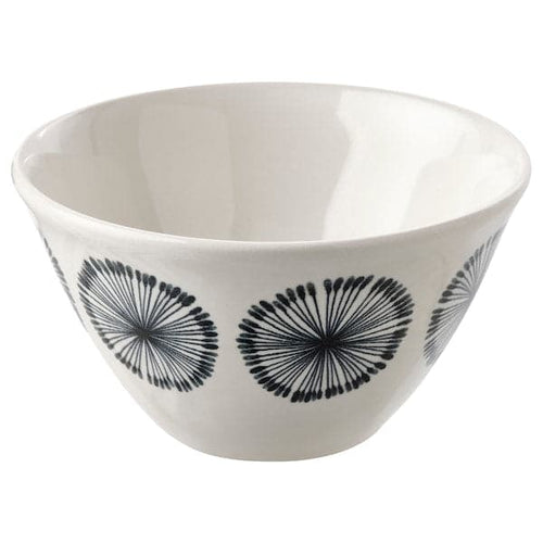 FRIKOSTIG - Bowl, white/patterned, 11 cm