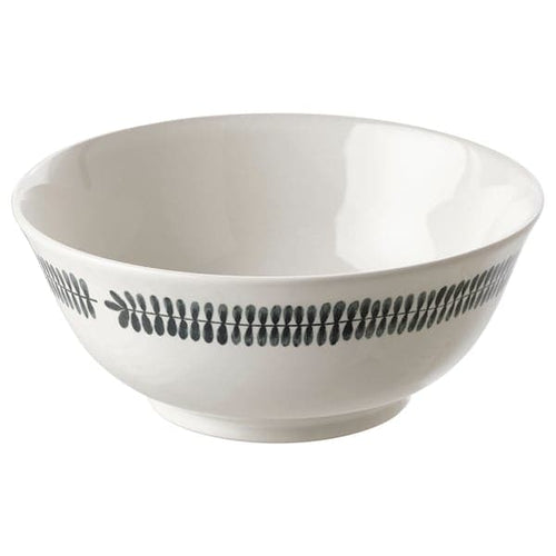 FRIKOSTIG - Bowl, white/patterned, 20 cm