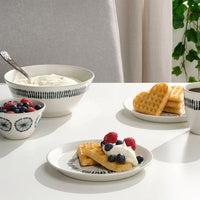 FRIKOSTIG - Side plate, white/patterned, 19 cm - best price from Maltashopper.com 50469405