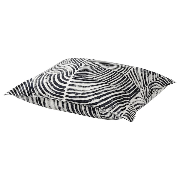 FRÖDD - Pillowcase, black/stripe, 50x80 cm