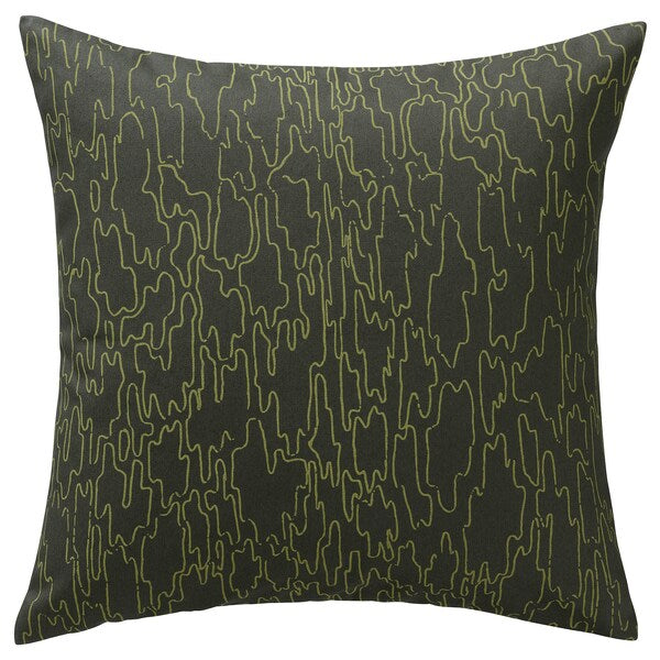 FRÖDD - Cushion cover, green/embroidery, 50x50 cm