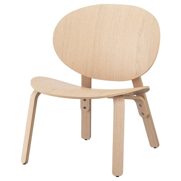 FRÖSET - Easy chair, white stained oak veneer