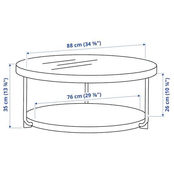 FRÖTORP - Coffee table, anthracite marble effect/black glass, 88 cm - best price from Maltashopper.com 70497582