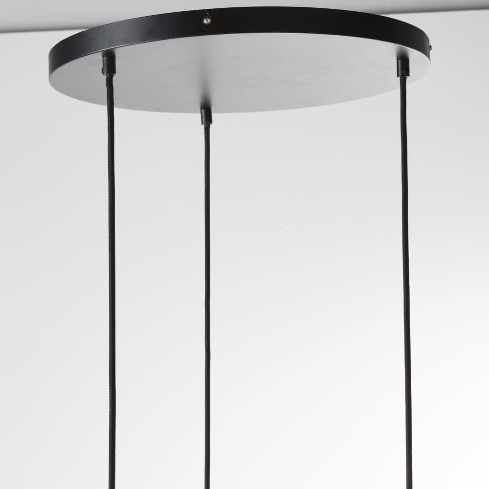 Maisons du Monde Maisons du Monde FUJI - Triple suspension in frosted glass and black metal