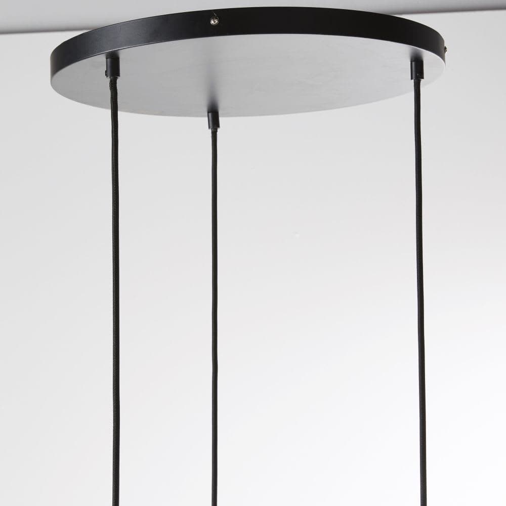 Maisons du Monde FUJI - Triple suspension in frosted glass and black metal